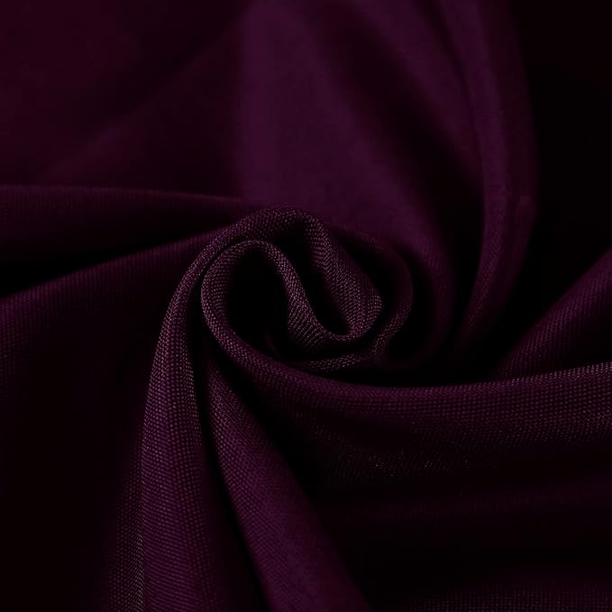 Fokitut 2 Pack Waterproof Round Tablecloth, 120 Inch, Stain Resistant and Wrinkle Polyester Table Cloth, Fabric Table Cover for Kitchen Dining, Wedding, Party, Holiday Dinner-Eggplant