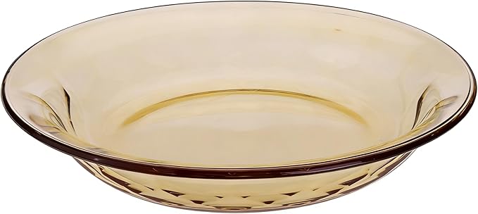 Sunflower Glass Dinnerware Set, 2 Diamond Bowls 5.1" x 2.8" and 2 Plates 9", Set of 4 Amber Glass,High Temperature Resistant Glass Dish, Dishwasher Safe