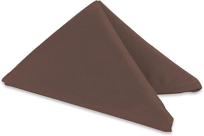 Polyester Cloth Napkins - Washable Soft Table Linens - Durable & Elegant for Dining, Restaurants, Weddings, Events, Rentals, Banquets, & Parties - Premium Quality Set of 250, Brown, 20"x20"