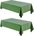 2 Pack Rectangle Tablecloth, 60x104 inch, Water Resistant Wrinkle Free Linen Textured Table Cloth Washable, Decorative Fabric Table Cover for Dining, Party and Camping, Green