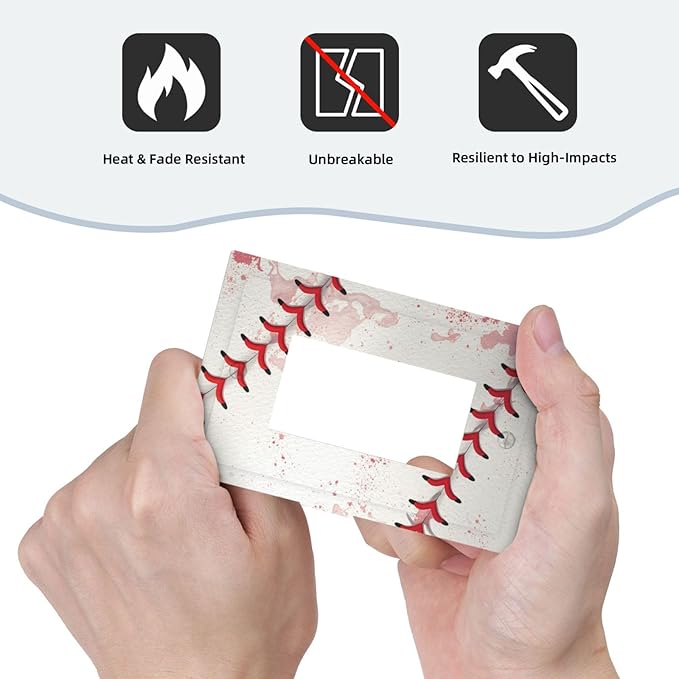 Outlet Covers Baseball Sports Ball Game 1 Gang Wall Plate Single Rocker Light Switch Cover Decorative GFCI Receptacle Electrical Switchplate for Bathroom Bedroom Decor（2 Pack）