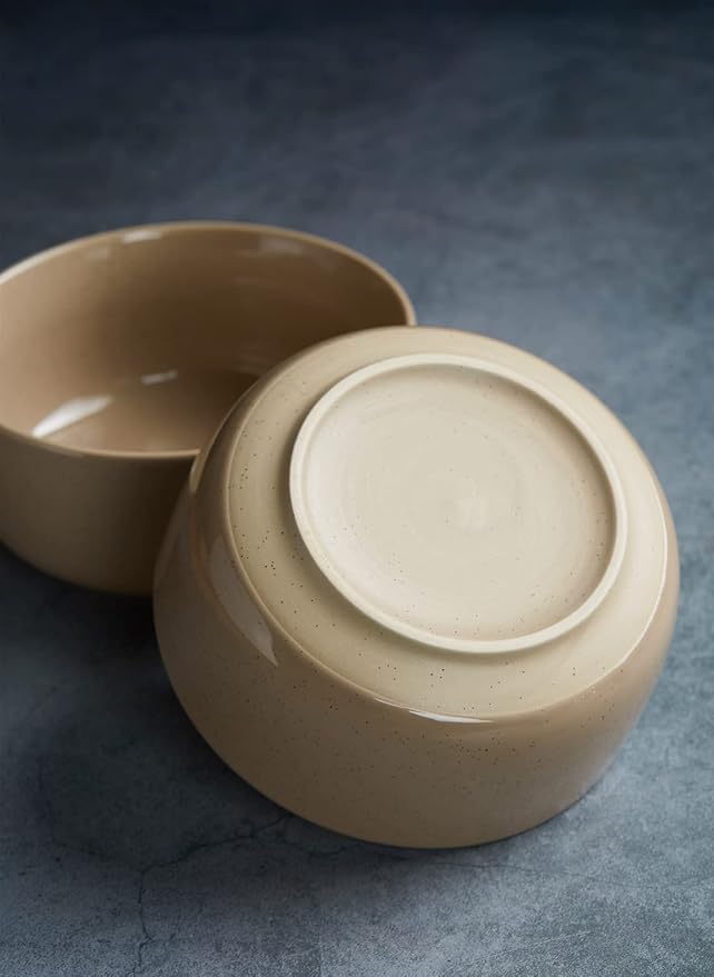 famiware Milkyway Cereal Bowl, Soup Bowls for 6, 25 Ounce Bowls Set for Kitchen, Bowl Set for Cereal Soup Rice Pasta Salad Oatmeal, Cinnamon Brown
