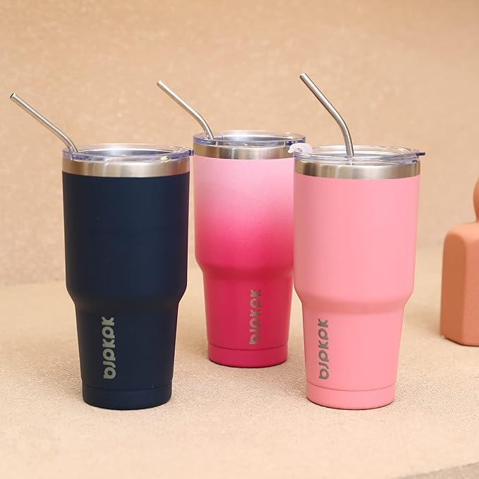 BJPKPK 30oz Tumbler Stainless Steel Double Wall Vacuum Insulated Mug with Straw and Lid for Women and Men,Lavender Green