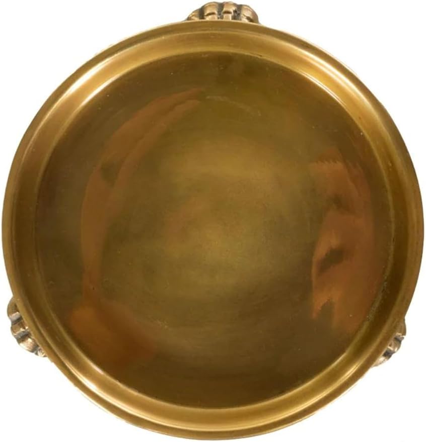 Round Clawfoot Dish — by Alice Lane Home Collection — Gold — for Home Decor, Candles, Jewelry, Perfume, Cosmetics, and Coffee Table — Size Large (Small)