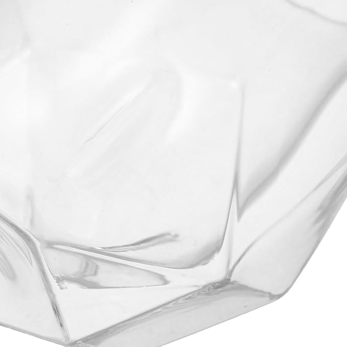 Double Wall Whiskey Glass with Pentagonal Base, Creative Small Tumbler for Home Parties, Ribbed Insulated Glassware for Women and Cocktail Enjoyment