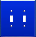LIDER Double Toggle Switch Acrylic Wall Plate, Mirrored Dual Light Switch Plate, Plexiglass Switch Cover, Reflective Finish, Modern Decoration Upgrade, Oversized 2-Gang 5.25" x 5.25", Blue