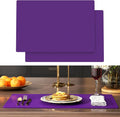 2-Pack Extra Thick Silicone Counter Mats - 24”x16” Large Heat Resistant Kitchen Countertop Protector, Non-Slip Hot Pad Trivet for Air Fryer, Hot Pots & Pans, Coffee Maker (Purple)