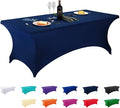 LZY Spandex Fitted Stretch Table Cover for 6 ft or 4ft or 8ft Folding Table, Rectangular Cocktail Tablecloth, Perfect for Party or Banquet