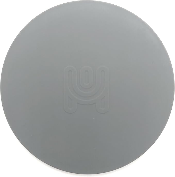 Happitasa 4.25 Inch Bar Mat Style Silicone Beverage Coasters, Set of 6 with Holder (Grey)