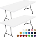 Spandex 5 Foot Rectangle Table Cloth 2 Pack, Elastic Fitted Tablecloths for Picnic, Stretch Washable Patio Table Cover for Outdoor, Camping, Banquet and Parties (White, 30"x60")