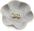 HANKOR 4.7 inch Small Ring Dish, Ceramic Jewelry Holder Tray, Gray Catch All Trinket Bowl for Keys Rings Earrings
