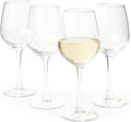 Amazon Basics Stemmed White Wine Glasses, 4-Piece Set, 12 oz., Dishwasher-Safe