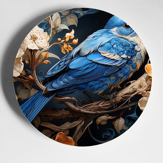 Illustration in Art Nouveau Style 10-inch Ceramic Decorative Plate Suitable for Living Room, Kitchen & Office, with Stand & Wall Mount Option DP-092201631