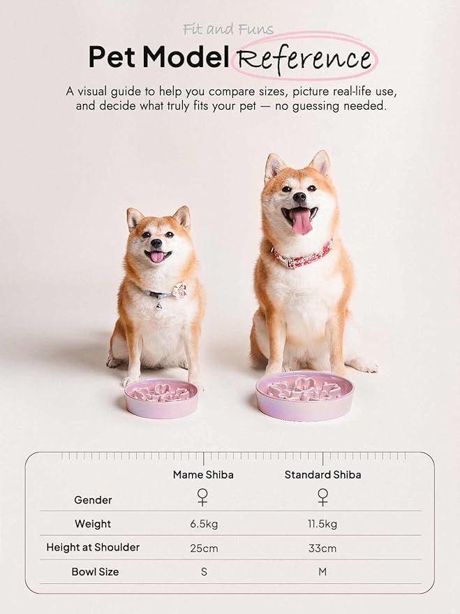 LE TAUCI Ceramic Slow Feeder Dog Bowls Small Breed, 0.6 Cups Dog Food Dish for Fast Eaters, Puzzle Bowl for Small Dogs and Cats,Sakura Pink