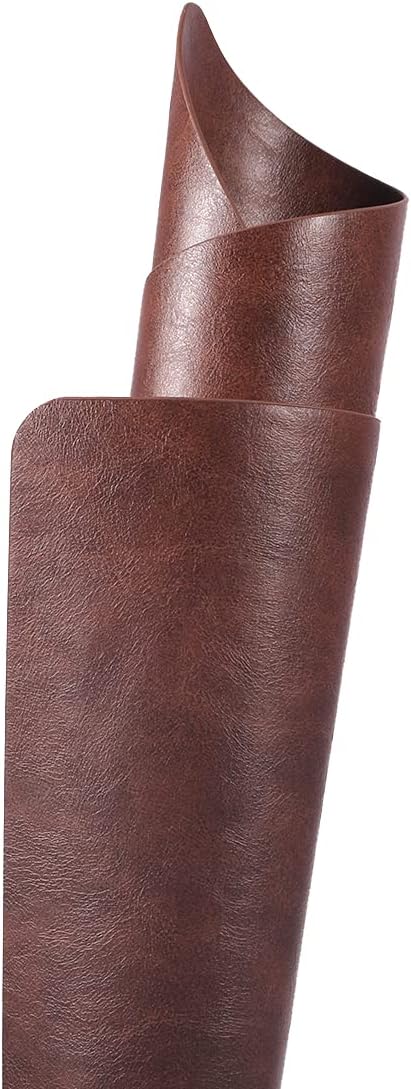 Reusable Faux Leather Eco-Friendly Placemats Set of 4,Wipeable Soft Place Mats,Waterproof&Oilproof Table Mats,Washable,Heat-Resistant,Non-Slip for Kitchen(Brown,4)