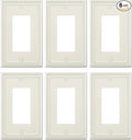 6-Pack Decorator Outlet Cover Plate, Decorative Switch Plates and Outlet Covers, Light Almond Metal Wall Plates for Electrical Outlets, Receptacle, GFCI Outlet, Dimmer Switch