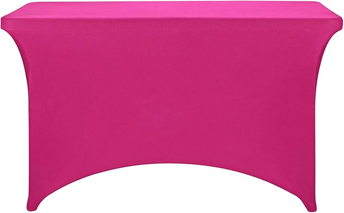 LZY Spandex Fitted Stretch Table Cover for 4ft or 6ft or 8ft Folding Table, Rectangular Cocktail Tablecloth, Perfect for Party or Banquet