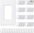 ELEGRP Matte White 1-Gang Screwless Decorative Wall Plates, Standard Size Unbreakable Thermoplastic Faceplate Cover for Decorator Receptacle Outlet Switch, UL Listed (100 Pack)