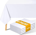 Smiry 4 Pack Rectangle Table Cloth, Waterproof Anti-Scratch Polyester Tablecloth, Decorative Washable Fabric Table Cover for Dining, Buffet, Parties and Outdoor, 60x120, White