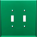 LIDER Reflective Acrylic Toggle Switch Wall Plate, Mirrored Light Switch Plate, Plexiglass Switch Cover, Acrylic Glass, Oversized 2-Gang 5.25" x 5.25", LWP-12O-AGR, Green