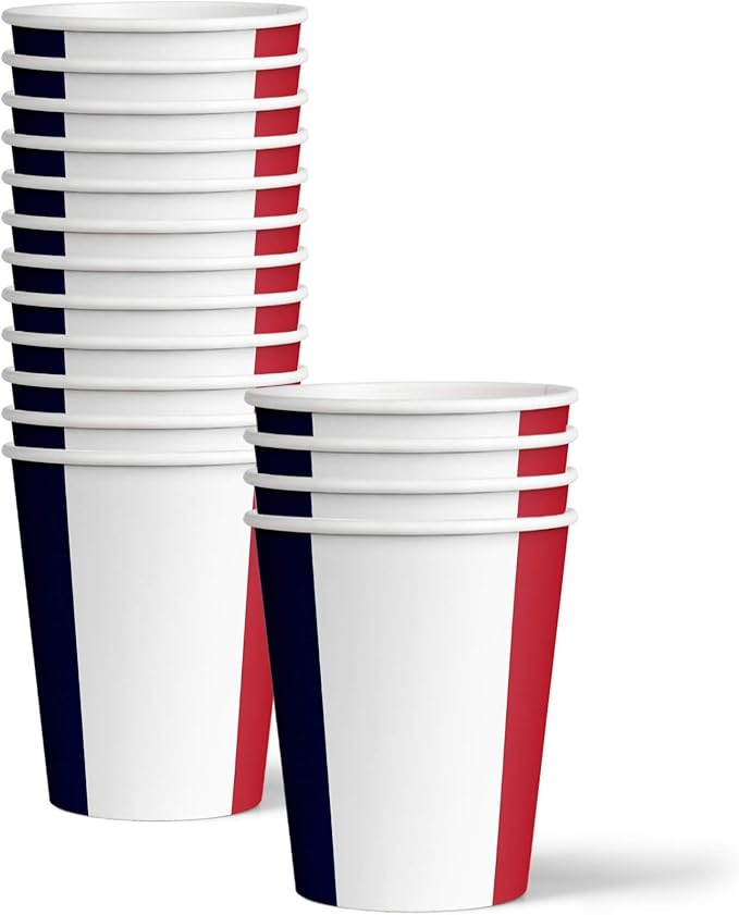 France French Flag Birthday Party Supplies Set Plates Napkins Cups Tableware Kit for 16