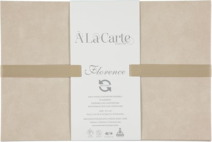 Placemats Set of 4 12" x 18" Heat-Resistant Table Mats for Dining Table Set for 4 Kitchen & Dining Room Decor Farmhouse, Boho, & Modern Style Easy to Clean, Durable & Stylish Table Decor