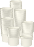 Axe Sickle 100 Pcs 4 Ounce Paper Ice Cream Cups Disposable Dessert Bowls for Hot or Cold Food, Sundae, Frozen Yogurt, Soup, White