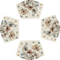 Artoid Mode Brown Poppy Floral Round Table Wedge Placemats Set of 4, Seasonal Kitchen Dining Table Decoration for Indoor Party Home