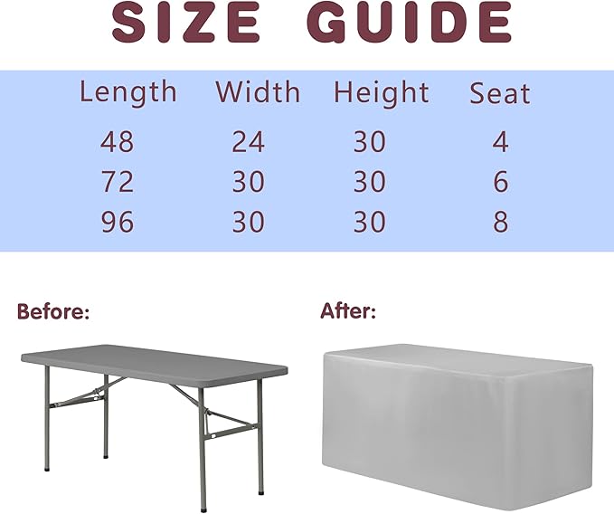 HolidayIdeas 2-Pack Red Fitted Table Cloths for 6 Foot Tables, Water Repellent Rectangle Table Covers for Valentine's Day Decor, Mother's Day, Wedding, Anniversary, and Party Celebration