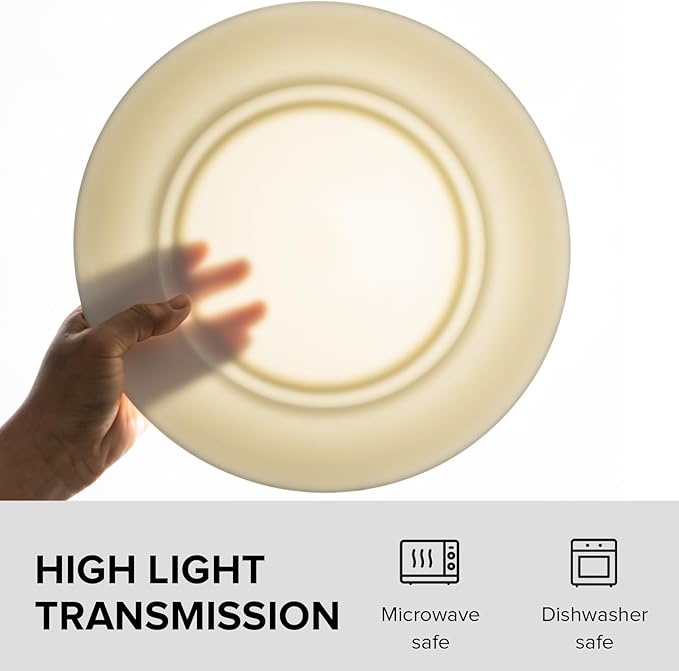 Fine Bone China Dinner Plates 6-Piece, Flate Plate, Pasta Plate 10.75 Inches, Fine Glaze With Pure White Color Sturdy and Durable, Thin Thickness and Light Weight, Microwave and Dishwasher Safe