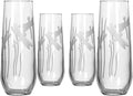 Rolf Glass Dragonfly Stemless Champagne Flute Glasses 8.5 ounce Set of 4 - Toasting Flute Glasses - Lead-Free Glass - Etched Flute Glasses – Proudly Made in the USA