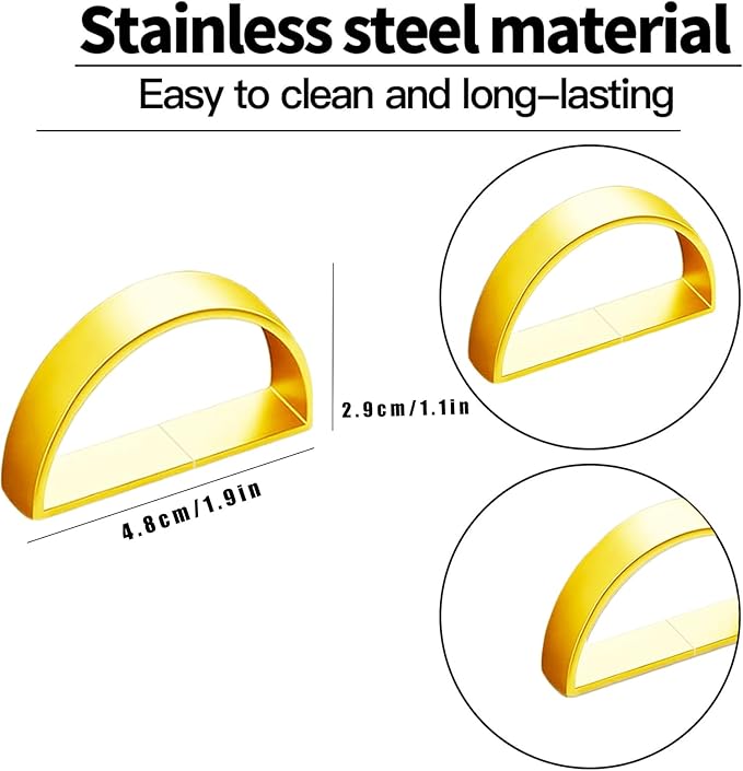 16 Pcs Gold Napkin Rings - Metal Napkin Ring,Stainless Steel Napkin Rings for Table Settings Wedding Christmas Party Dinner Table(Semicircle)