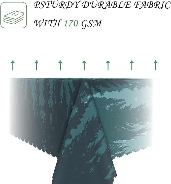 54x78 Inch Nature Rectangular Tablecloth Forest Silhouette Painting Table Cloth Waterproof Durable Table Cover for Picnic Indoor Gaming Room Decor