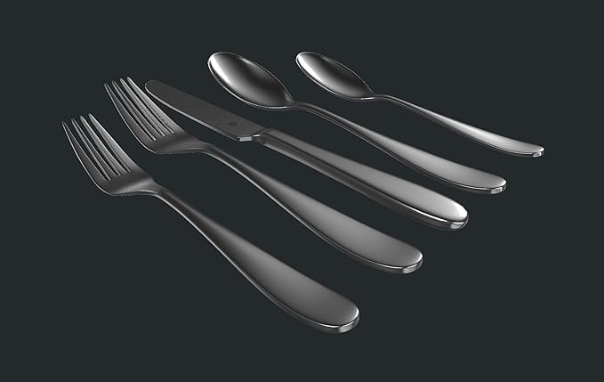 Silverware Set for 12 – 18/10 Stainless Steel Flatware, Mirror Finish, Dishwasher Safe, Rust Resistant, Heavy-Duty Cutlery for Dining and Hosting (60-Piece Set, Fidenza)
