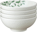 Denby - Carved Deco Cereal Bowls Set of 4-6.7 Inch - Dishwasher Microwave Oven Safe - Large Uniquely Textured Porcelain Cereal Bowl - Scratch Chip Resistant
