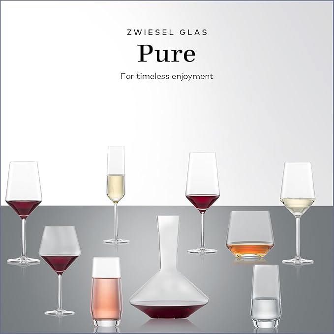 ZWIESEL GLAS Pure Tumbler (Set of 6), Drinking Glasses for Several Beverages, Dishwasher-Safe Machine-Made Tritan Crystal Glasses, Made in Germany (12 Ounce)