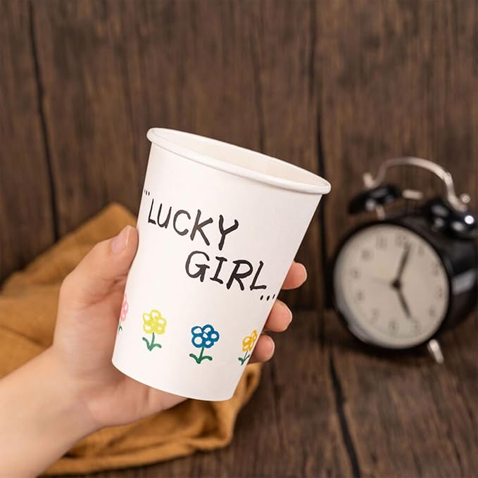 12 oz Disposable Paper Coffee Cups [1000 Pack], White Hot Paper Cups, Thickened Design for Bistros, Parties, and Events
