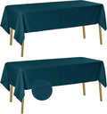 Fokitut 2 Pack Waterproof Rectangle Tablecloth, 60x102 Inch, Stain Resistant and Wrinkle Polyester Table Cloth, Fabric Table Cover for Kitchen Dining, Wedding, Party, Holiday Dinner-Peacock Blue