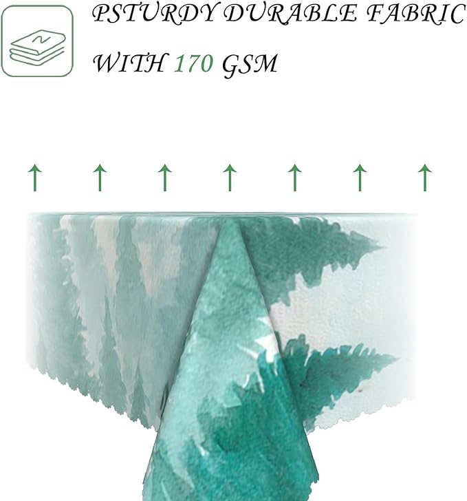 60x120 Inch Nature Rectangular Tablecloth Watercolour Pine Forest Fairyland Table Cloth Waterproof Durable Table Cover for Holiday Picnic Gaming Room BBQ Decor
