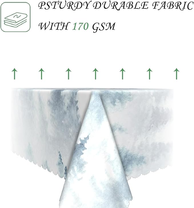 60x102 Inch Nordic Winter Nature Rectangle Tablecloth Misty Foggy Pine Trees Forest Table Cloth Waterproof Stain Resistant Table Cover for Kitchen Dining Picnic Home Holiday Christmas Party