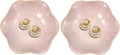 uxcell 2Pcs Ceramics Jewelry Plate, Lotus Leaf Shape Key Holder Bowl for Entryway Table Decor Small Ring Tray Dish Gift for Women Girlfriend, Pink