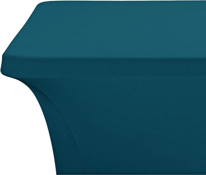 LZY Spandex Fitted Stretch Table Cover for 6 ft or 4ft or 8ft Folding Table, Rectangular Cocktail Tablecloth, Perfect for Party or Banquet