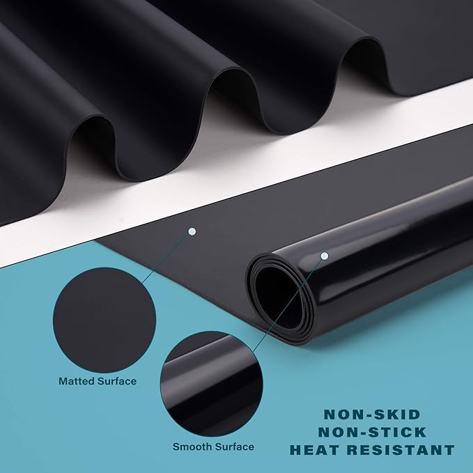 Gartful Oversize Silicone Mat for Crafts, 27.6" x 19.7" Silicone Craft Sheet Jewelry Casting Mold, Countertop Mat, Counter Table Protector, Multipurpose Mat, Placemat, Black
