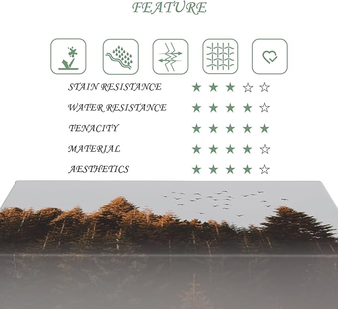 70x140 Inch Nature Rectangular Tablecloth Bird Autumn Forest Table Cloth Waterproof Durable Table Cover for Holiday Picnic Outdoor BBQ Decor