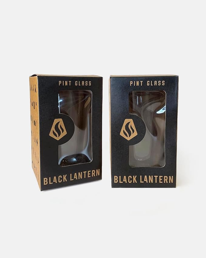 Black Lantern Mountain Peaks Pint Glass 16oz Beer Glass for Nature & Craft Brew Lovers | Premium Outdoor-Themed Drinkware