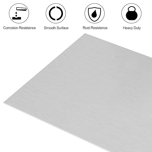 6061 T651 Aluminum Sheet Metal 7 x 14 x 1/8 (0.125”) Inch Flat Plain Aluminum Plate Covered with Protective Film, Heat Treatable Rectangle 3MM Aluminum Metal Plate for Industrial