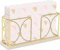 Napkin Holder with Marble Base, Guest Towel Paper Dispenser for Table, Modern Metal Napkin Stand, Ideal for All Bathroom Vanity, Kitchen Decor Accessories (Gold, 4 Inch)