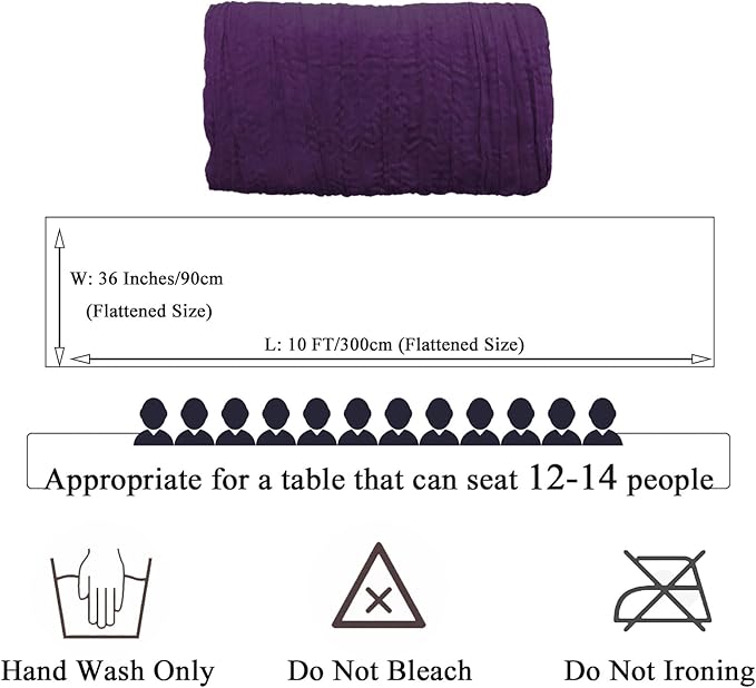 FUHSY Cheesecloth Table Runner Purple Table Runners 5 Pack 10 FT Gauze Table Runners Boho Gauze Cheese Table Cloth for Parties Boho Halloween Table Cloths Bridal Shower Wedding Table Decor