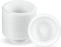 PLASTICPRO 100 PCS White Plastic Bowls 5 oz Premium Quality Light Weight Dishes Disposable Small Plastic Bowls for Dessert Appetizers Soups for Parties Weddings