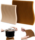 Premium Silicone Trivet Set, Freestanding Bendable Design, Kitchen Decor - Durable & Stylish Heat-Resistant Countertop Protector (Neutral, Set, Wave)